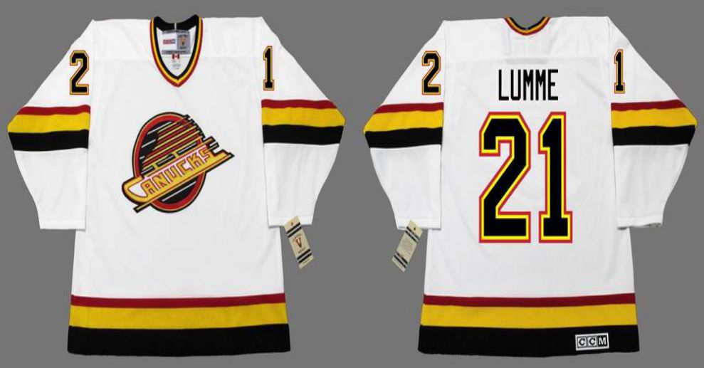 2019 Men Vancouver Canucks #21 Lumme White CCM NHL jerseys